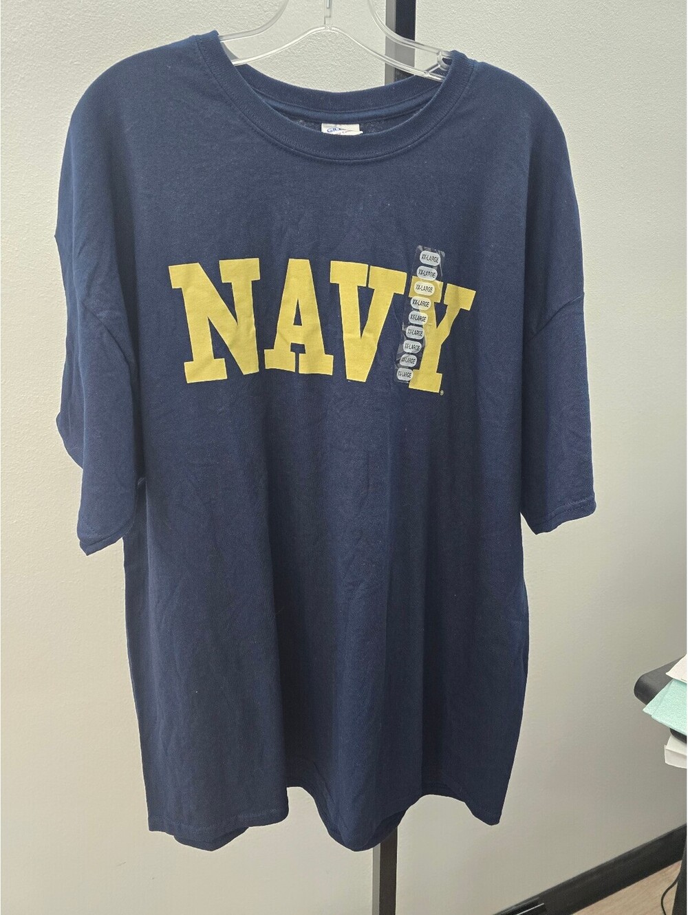 US Navy Block Logo T-Shirt 2XL Deadstock NWT